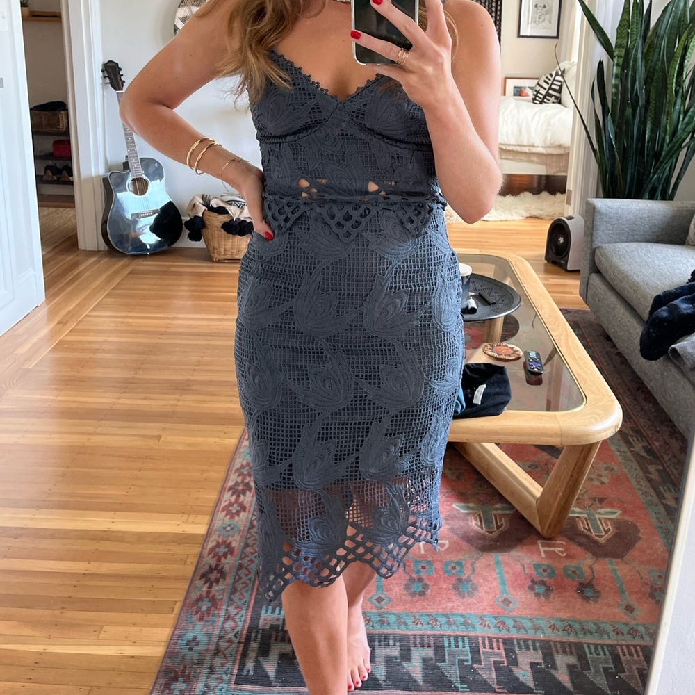 Aqua midi dress, size small